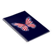 Patriottisch rood wit blauw Butterfly Spiral Notit Notitieboek (Rechterzijde)