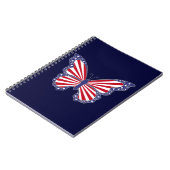 Patriottisch rood wit blauw Butterfly Spiral Notit Notitieboek (Linkerzijde)