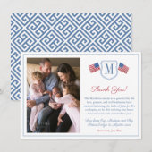 Patriottisch Rood Wit Blauw Crest Familie Afbeeldi Bedankkaart (Voorkant / Achterkant)