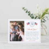 Patriottisch Rood Wit Blauw Crest Familie Afbeeldi Bedankkaart (Staand voorkant)