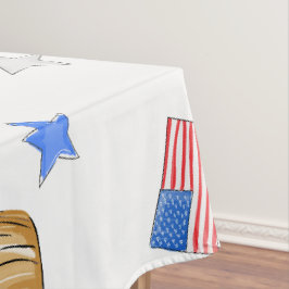Patriottisch Rood Wit Blauw Cupcake Vlag Ster Tafelkleed