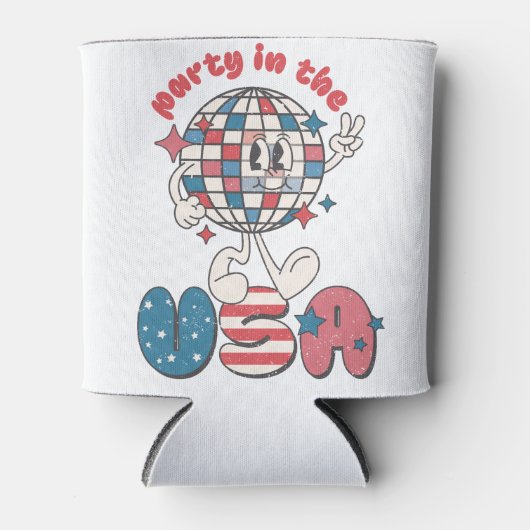 PATRIOTTISCH ROOD WIT BLAUW FEEST IN DE VS BLIKJESKOELER (Voorkant)