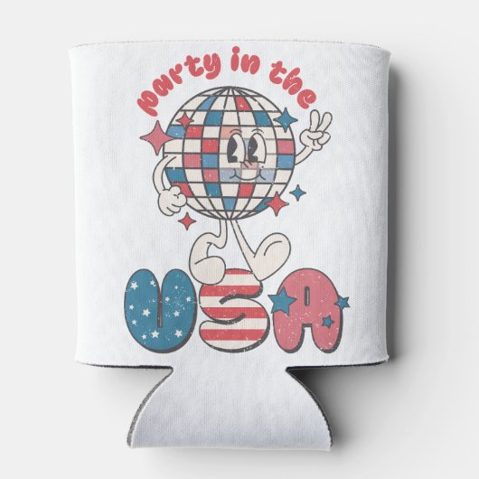 PATRIOTTISCH ROOD WIT BLAUW FEEST IN DE VS BLIKJESKOELER (Achterkant)