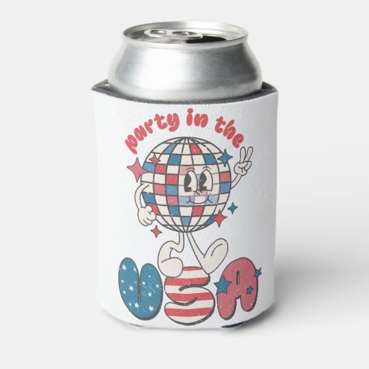 PATRIOTTISCH ROOD WIT BLAUW FEEST IN DE VS BLIKJESKOELER (Blikje Achterkant)