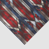 Patriottisch rood wit blauw geometrisch patroon tissuepapier (Detail)
