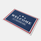 Patriottisch rood wit blauw gepersonaliseerd welko deurmat (Schuin)