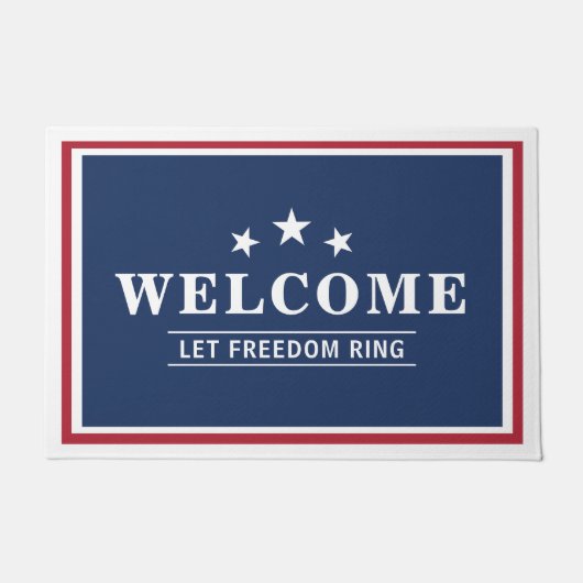 Patriottisch rood wit blauw gepersonaliseerd welko deurmat (Voorkant)