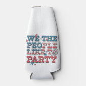 PATRIOTTISCH ROOD WIT BLAUW HOUDT VAN FEESTEN FLESJESKOELER (Voorkant)