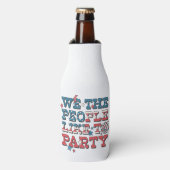 PATRIOTTISCH ROOD WIT BLAUW HOUDT VAN FEESTEN FLESJESKOELER (Fles Voorkant)