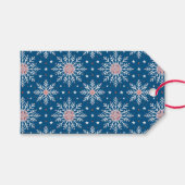 Patriottisch Rood Wit Blauw Kerst Sneeuwvlok Label Cadeaulabel (Voorkant (Horizontaal))