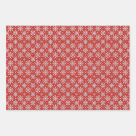 Patriottisch Rood Wit Blauw Kerst Sneeuwvlok Wrap Inpakpapier Vel