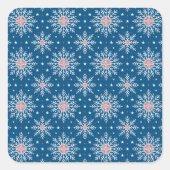 Patriottisch Rood Wit Blauw Kerst Sneeuwvlok Zeeho Vierkante Sticker (Voorkant)