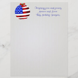 Patriottisch rood wit blauw kerstbriefpapier