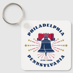 Patriottisch Rood Wit Blauw Liberty Bell Sleutelha Sleutelhanger