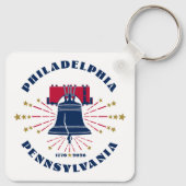 Patriottisch Rood Wit Blauw Liberty Bell Sleutelha Sleutelhanger (Achterkant)
