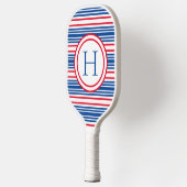 Patriottisch rood wit & blauw modern monogram pickleball paddle (Links)