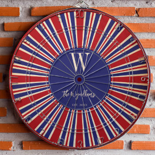 Patriottisch Rood Wit Blauw Monogram Opgericht Dartbord
