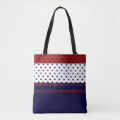Patriottisch Rood Wit & Blauw Ontwerp Tote Bag (Voorkant)