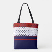Patriottisch Rood Wit & Blauw Ontwerp Tote Bag (Achterkant)