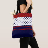Patriottisch Rood Wit & Blauw Ontwerp Tote Bag (Dichtbij)