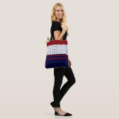 Patriottisch Rood Wit & Blauw Ontwerp Tote Bag (Op model)
