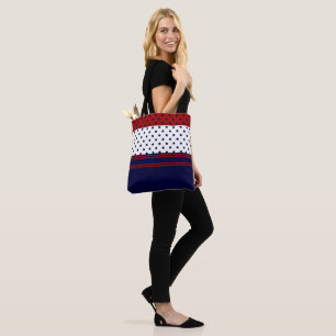 Patriottisch Rood Wit & Blauw Ontwerp Tote Bag