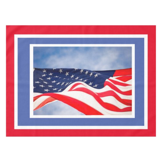 Patriottisch rood wit blauw op 4 juli tafelkleed (Voorkant (Horizontaal))