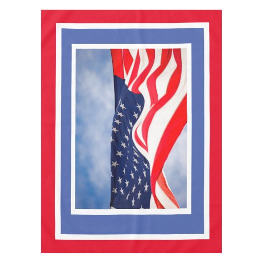 Patriottisch rood wit blauw op 4 juli tafelkleed (Voorkant)