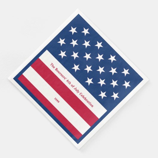 Patriottisch Rood Wit & Blauw Oud Glorie Papier Di Servet (Hoek)