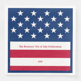 Patriottisch Rood Wit & Blauw Oud Glorie Papier Di Servet