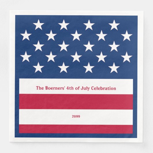 Patriottisch Rood Wit & Blauw Oud Glorie Papier Di Servet (Voorkant)
