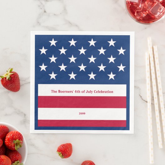 Patriottisch Rood Wit & Blauw Oud Glorie Papier Di Servet (Insitu)