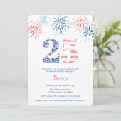 Patriottisch Rood Wit & Blauw Plezier 25e Verjaard Kaart (Staand voorkant)