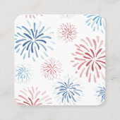 Patriottisch Rood Wit Blauw QR Code Bruiloft RSVP Informatiekaartje (Achterkant)