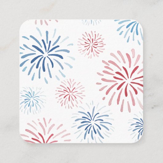 Patriottisch Rood Wit Blauw QR Code Bruiloft RSVP Informatiekaartje (Achterkant)