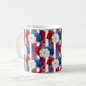 Patriottisch rood wit blauw Roos Stripe Koffiemok (Voorkant links)