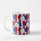 Patriottisch rood wit blauw Roos Stripe Koffiemok (Links)