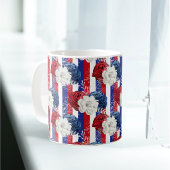 Patriottisch rood wit blauw Roos Stripe Koffiemok