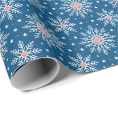 Patriottisch Rood Wit Blauw Sneeuwvlok Kerstverpak Cadeaupapier (Rol Hoek)