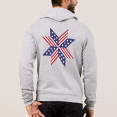 Patriottisch rood wit blauw standaard sterren Stri Hoodie (Achterkant)