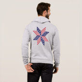 Patriottisch rood wit blauw standaard sterren Stri Hoodie (Achterkant volledig)