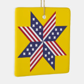 Patriottisch rood wit blauw standaard sterren Stri Keramisch Ornament (Rechts)