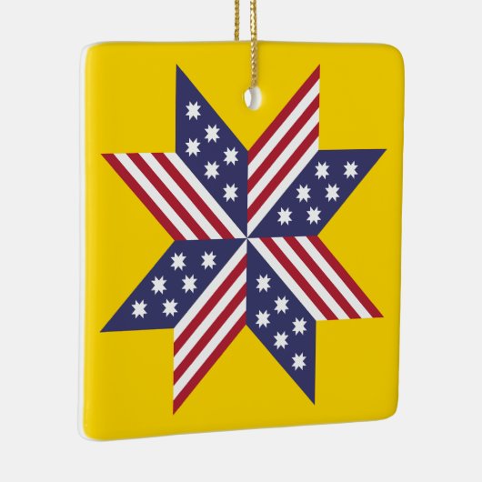 Patriottisch rood wit blauw standaard sterren Stri Keramisch Ornament (Rechts)