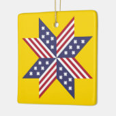Patriottisch rood wit blauw standaard sterren Stri Keramisch Ornament (Links)