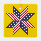 Patriottisch rood wit blauw standaard sterren Stri Keramisch Ornament (Achterkant)