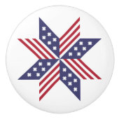 Patriottisch rood wit blauw standaard sterren Stri Keramische Knop (Voorkant)