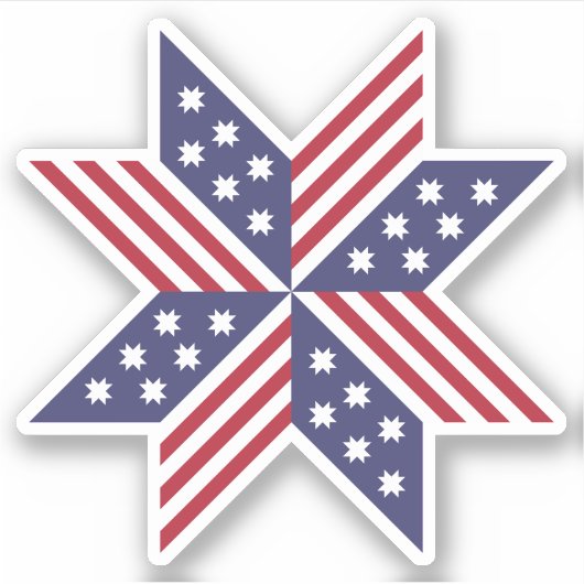 Patriottisch rood wit blauw standaard sterren Stri Sticker (Voorkant)