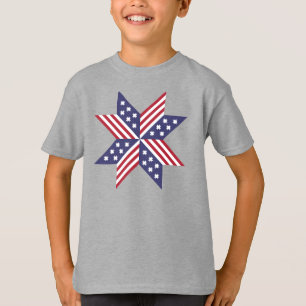 Patriottisch rood wit blauw standaard sterren Stri T-shirt