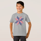 Patriottisch rood wit blauw standaard sterren Stri T-shirt (Voorkant volledig)