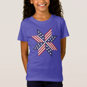 Patriottisch rood wit blauw standaard sterren Stri T-shirt